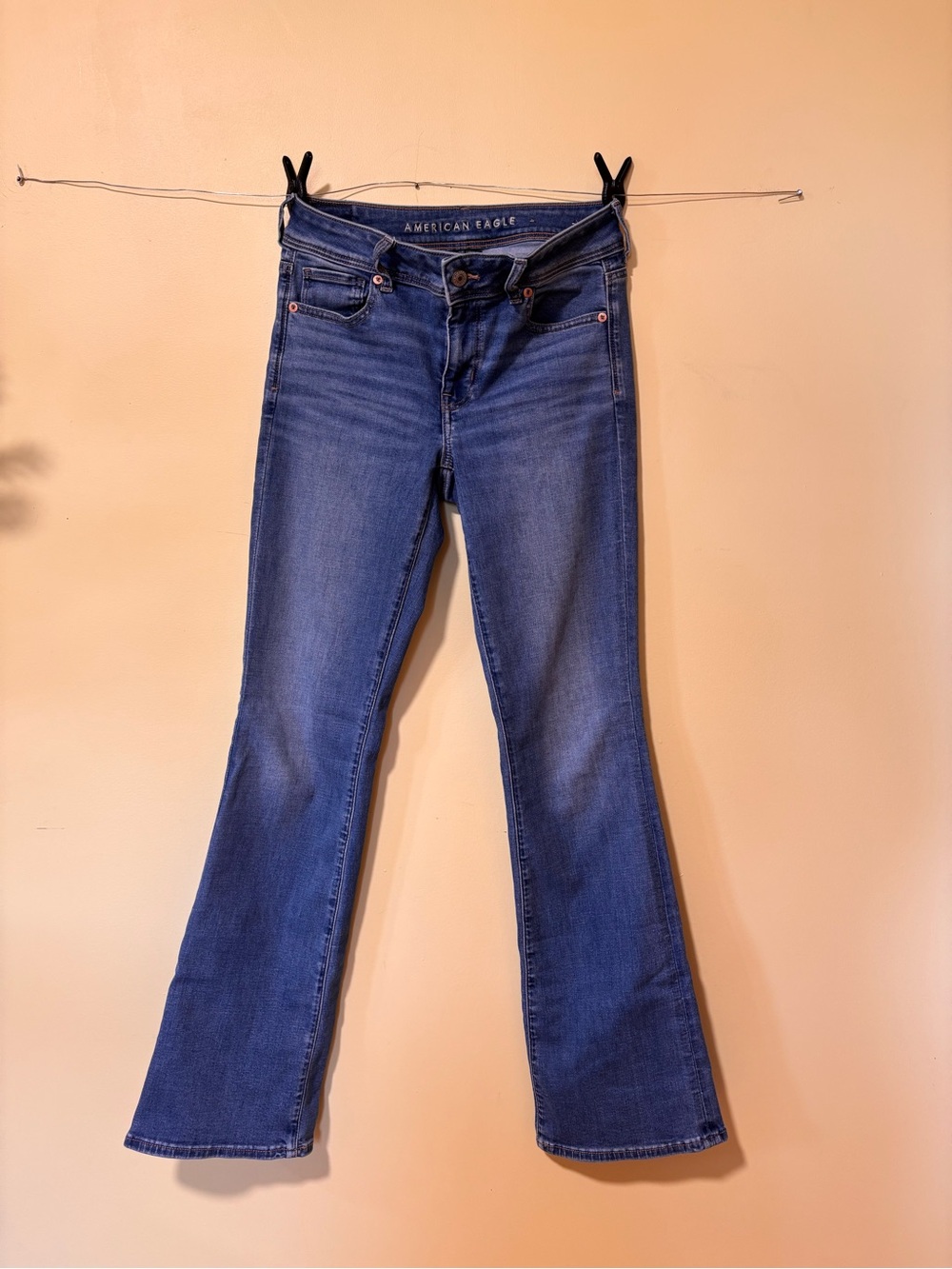 American Eagle Outfitters Women's Medium Blue Flared Jeans